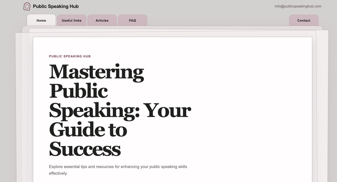 White Page example — editorial site